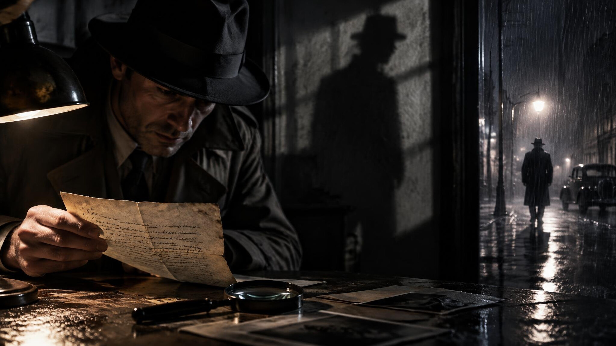 detective investigating clues