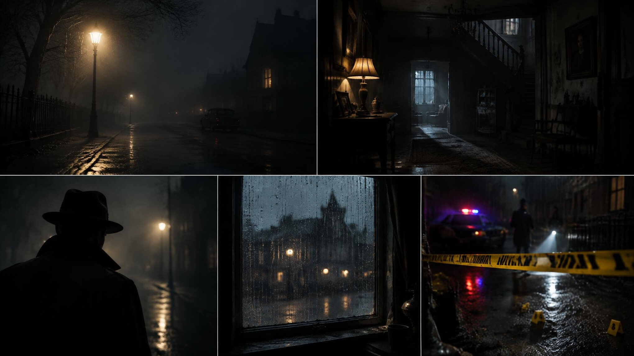 dark foggy street at night
